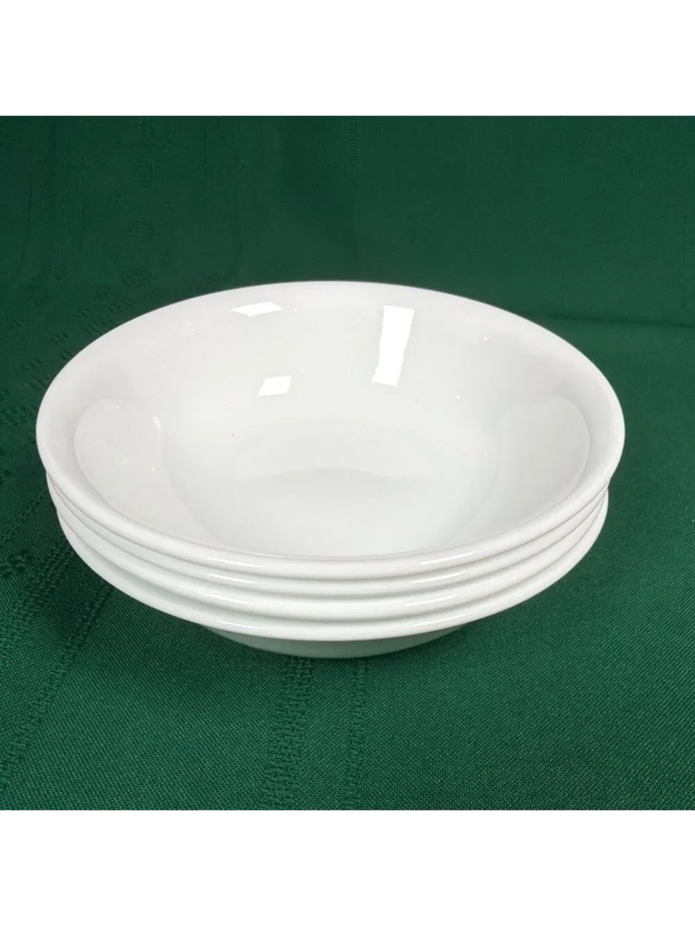Vintage Retired 80s Set Lot of 4 Corelle Corning White Fruit Dessert Bowls USA